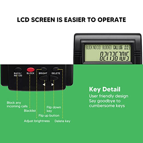 GaRcan Call Blocker with LCD Display and 2000 Group Number Storage for Landline Phones