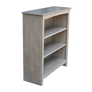 International Concepts SH09-3223A Shaker Bookcase, 36", Washed Gray Taupe