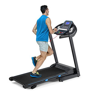 GYMAX Foldable Treadmill, 2.25HP Manual Incline Running Machine with LCD Display, 12 Preset Programs & Heart Rate Monitor, 17inch Wide Running Machine for Cardio Training, Home Gym Exercise Workout