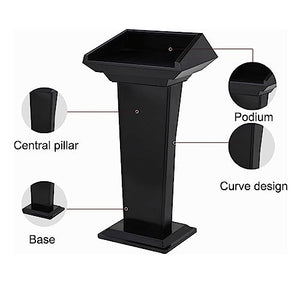 Roedax Heavy Duty Metal Speech Podium Stand - Portable Lectern for Church, School, and Training Institute