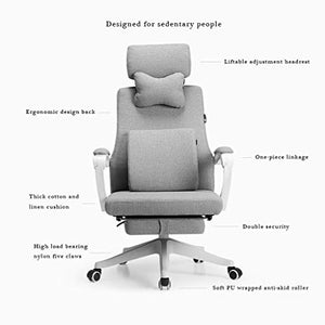 CLoxks Office Swivel Lounge Chair with Extended Headrest and Foot Pedal Reclining