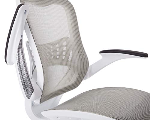 Office Star Ventilated Manager's Desk Chair with Breathable Mesh Seat and Back, White Base