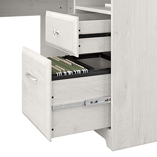 Bush Furniture Cabot L Shape Desk, Linen White Oak