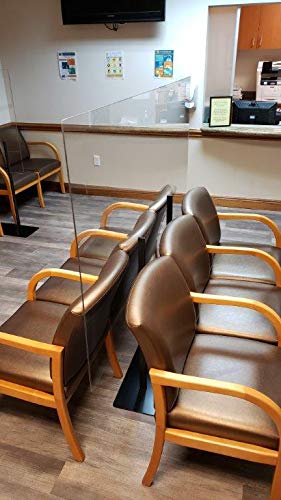 Plexiglass Partition Dividers 61”H x 48”W - Clear Screens Sanitation Walls/Great for Offices, Salons, Clinics, Nail Salons, and Restaurants (Black)