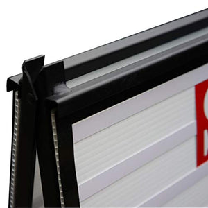 Sidewalk A Frame Changeable Letters Message Sign – Roadside Reader Board Sandwich Board Sidewalk Sign with 2-inch Letters Set Portable Signs for Outside Sidewalk Sign for Business 24”x 36”