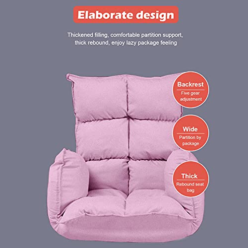 Adjustable Office Chair, Sofa Computer Chair, Adjustable Height, Adjustable Backrest Angle, Ergonomic Design for Lumbar Support, Executive Accent Chair with Soft Seat (Pink)