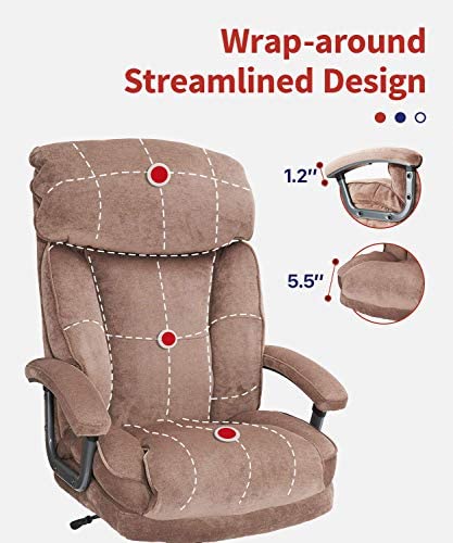 CLATINA Ergonomic Big and Tall Executive Office Chair - Beige, 400lbs Capacity