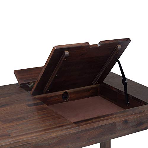 SIMPLIHOME Monroe SOLID WOOD Rustic Modern 60 inch Home Office Desk, Writing Table, Workstation, Study Table Furniture in Distressed Charcoal Brown
