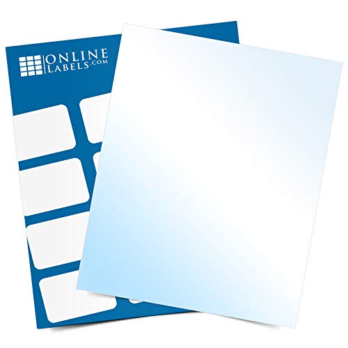 White Gloss Sticker Paper - 8.5 x 11 Full Sheet Label - for Cutting Machines, Scissors - Permanent - No Backslit - 500 Sheets - Inkjet Printers - Online Labels