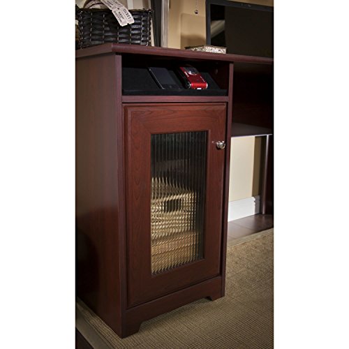 Premium L-Shaped Desk - Modern Stylish Executive Table Storage Organization Home Office Free eBook (Harvest Cherry)
