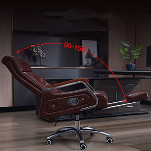 XZBXGZWY Boss Chair with Footrest and Cowhide Backrest