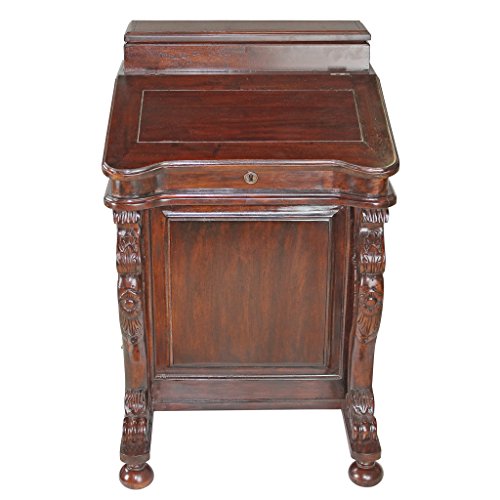 Design Toscano Captain's Davenport Home Office Desk, 33 Inch, Mahogany, Walnut