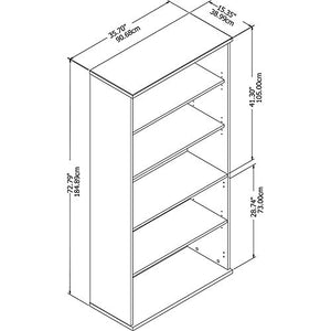 Home Square Platinum Gray 5 Shelf Engineered Wood Bookcase Set (Set of 2)