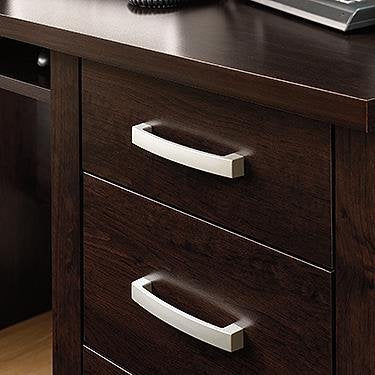 Sauder 408291 Office Port Credenza, L: 10.88" x W: 21.88" x H: 24.50", Dark Alder finish