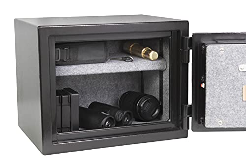 BARSKA AX13498 Biometric Fireproof Safe 0.75 Cu Ft Black Texture with Long Locking Bolts, Small