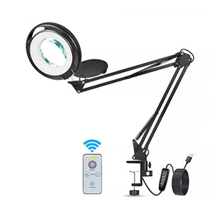 None Remote Control Desk Lamp Clip Lamp Magnifying Glass Clip Dimming Desk Lamp 3 Colors for Reading Tattoo Computer