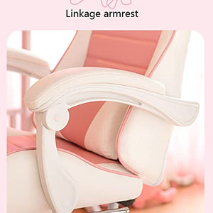 inBEKEA Heavy Duty Gaming Chair with Footrest High Back Computer Office Study (Pink, Blue, Size: 65 * 42*(120~128) cm)
