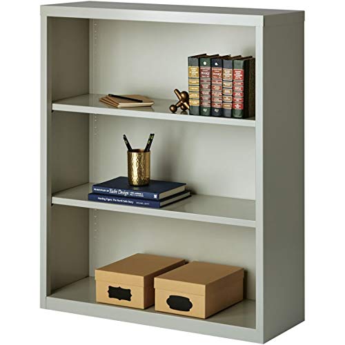Lorell LLR41283 Fortress Series Steel Book Case, Light Gray