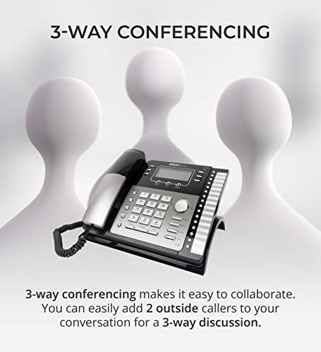 RCA 25424RE1 4-Line Expandable Phone System with Intercom (2-Pack) Bundle with Blucoil 8 AAA Batteries