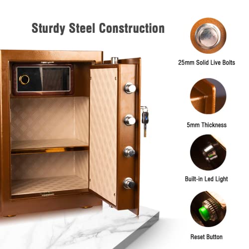 ULTECORE 2.05 Cubic Feet Cabinet Security Safe Box with Digital Keypad & Double Keys Money Lock Box for Home Hotel Office Business Jewelry Gun Cash Documents 23 x 15.7 x 13 inches