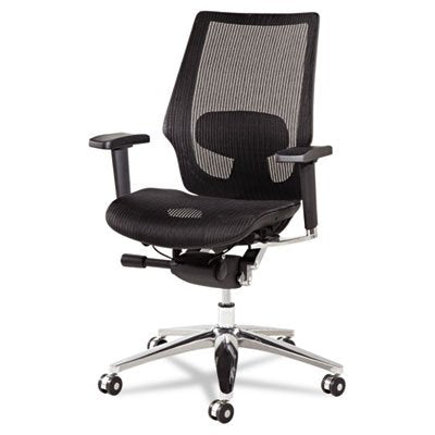 Alera ALEKE4218 K8 Series Ergonomic Multifunction Mesh Chair, Aluminum Base/Frame, Black
