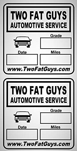Quality Synthetic Custom Oil Change Reminder Stickers With Fade Resistant Ink and Easy Peel Off. Ideal for Handwriting. White Background Optional Stock Logos to Choose From (5000 Quantity, Blue)