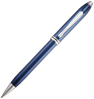 Cross Townsend, Quartz Blue Lacquer, Ballpoint Pen with Rhodium Plated Appointments (692-1)