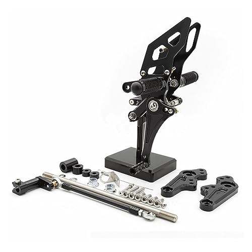 ForgUe Motorcycle Rearset Foot Pegs for Z125 2018-2020 - Adjustable Aluminum Footrest (Black)