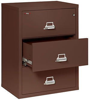 Fireking Fireproof Lateral File Cabinet (3 Drawers, Waterproof, Impact Resistant) - 40.25" H x 31.19" W x 22.13" D, Brown