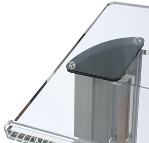 Displays2go Contemporary Aluminum and Acrylic Podium with Spacious Reading Surface, 48" Tall (LECTALAC)