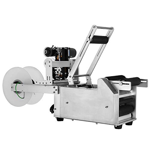 BestEquip LT-50D Bottle Label Machine Semi-Automatic Round Bottle Label Labeling Machine for 15-120mm with Date Code Printer