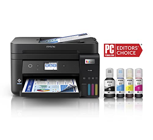 Epson EcoTank ET-4850 Wireless All-in-One Cartridge-Free Supertank Printer with Scanner, Copier, Fax, ADF and Ethernet – The Perfect Printer for Your Office - Black