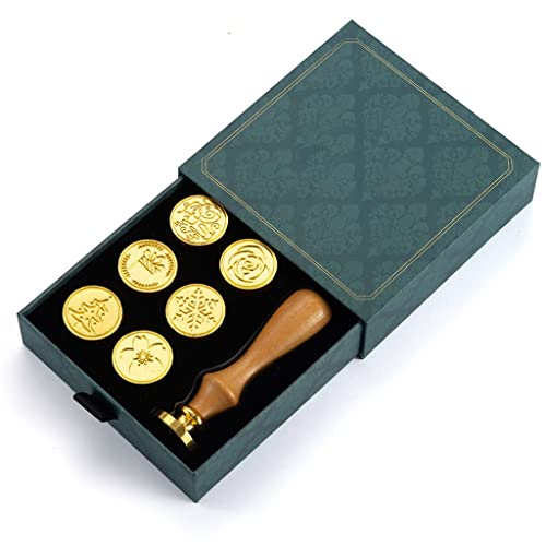 Stamps Wax Seal Box Kit Craft Supplies Evening Wedding Invitation Decorative Wax Dipping Pot Set Stamping Plates Melt Packaging