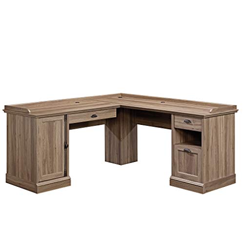 Sauder 418270 Barrister Lane L-Desk, L: 68.90" x W: 68.90" x H: 31.85", Salt Oak finish