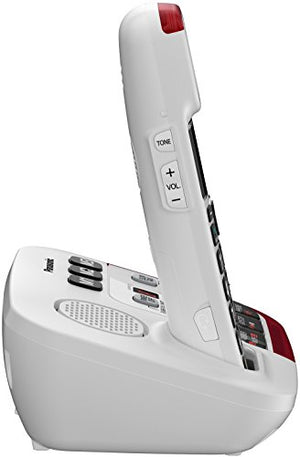 Panasonic KX-TGM420W Amplified Cordless Phone with Digital Answering Machine, 3 Handsets, White with Headset