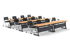 Team Tables 12 Person Folding Training Meeting Seminar Classroom Tables with Industrial Caster Z-Base