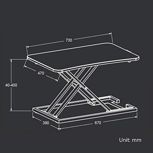 LXTIN Standing Desk Computer Office Workstation Height Adjustable seat Standing Desk Riser Ergonomic Converter for at Home and in The Office White 73x47cm (29x19inch)