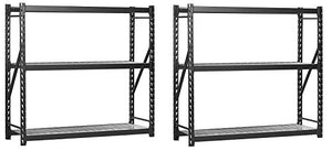Sandusky Lee 7224PRBWWD3 Black Heavy Duty Steel Welded Storage Rack, 3 Shelves, 2,000 lb. capacity per shelf, 72" Height x 77" Width x 24" Depth (Pack of 2)