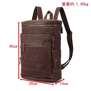 Backpack Retro Men's Large Capacity 14-inch Backpack Outdoor Backpack Computer Bag Mountaineering Bag Big (Color : A, Size : 40 * 29 * 14cm)