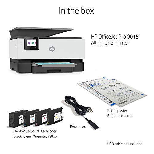 HP OfficeJet Pro 9015 All-in-One Wireless Printer, with Smart Home Office Productivity, HP Instant Ink, Works with Alexa (1KR42A)