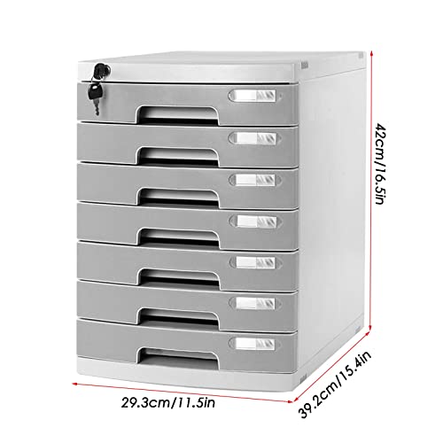 FPIGSHS Flat File Cabinet Storage, Desktop Drawer Cabinet, 5/7 Layers with Lock, Multi Functional Desk Organizer - 7 Drawer Size