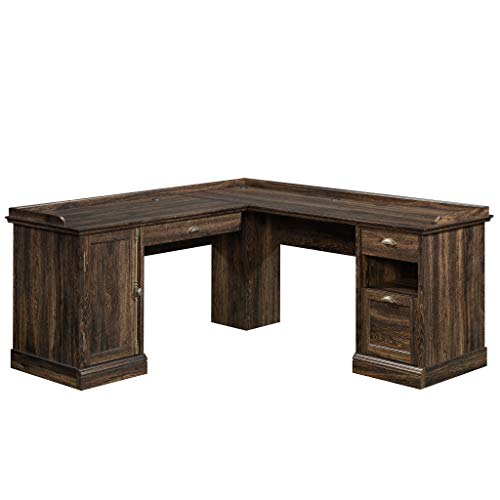 Sauder 422710 Barrister Lane L-Desk, Iron Oak Finish