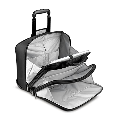 solo Bryant Rolling Bag with Wheels, Fits Up to 17.3-Inch Laptop, Black/Grey, 14" x 16.8" x 5"