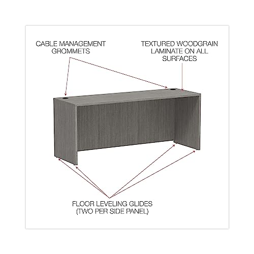 Alera Valencia Series Credenza Shell, 70.88w x 23.63d x 29.5h, Gray by Alera