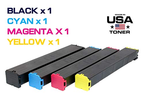 MADE IN USA TONER Compatible Replacement for Sharp MX2651, MX3051, MX3061, MX3071, MX3551, MX3561, MX3571, MX4051, MX4061, MX-61NTBA,MX-61NTCA,MX-61NTMA,MX-61NTYA (Black,Cyan,Yellow,Magenta, 4 Pack)
