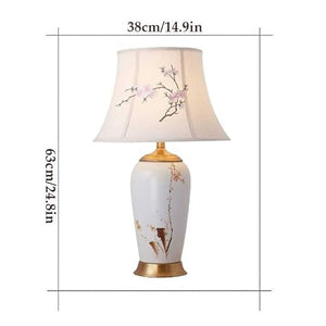 MAIYO Chinoiserie Hand Painted Floral Ceramic Table Lamp 24.8