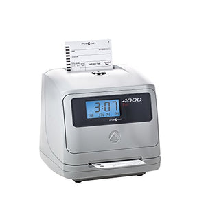 Pyramid Time Systems 4000PROK Auto Totaling Time Clock Bundle,125 Time Cards, 1 Extra Ribbon, 1 Time Card Rack, 2 Keys, Handles up to 50 Employees, Made in The USA