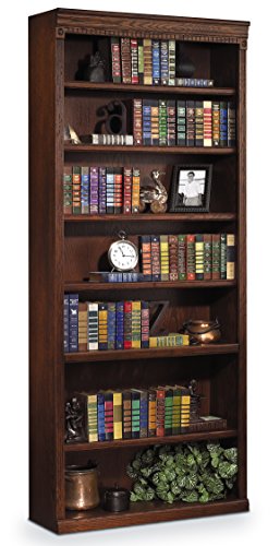 Martin Furniture Huntington Oxford 84" Open Bookcase, Burnish Finish, Fully Assembled