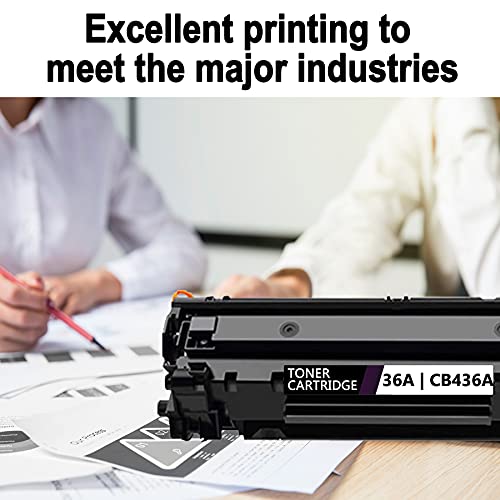 6 Pack Compatible Toner Cartridge 36A CB436A Replacement for HP P1505n P1505 M1522n M1523nf M1120 Printer Ink Cartridge.