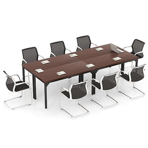 Tangkula Conference Table Set of 4 with Large Tabletop & Metal Frame